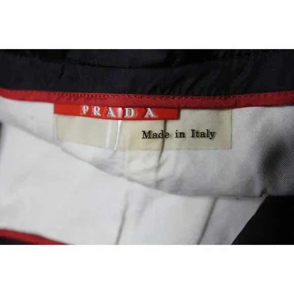Vintage y2k Prada Milano Button Detailed Flare Trousers Pants Black 24x26 AY309